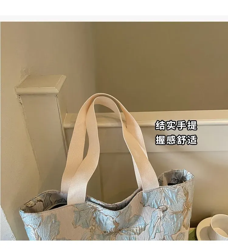 Tas Selempang Wanita Bahan PU Sintetis Motif Floral Warna Biru Bentuk Kotak Tali Grosir Import