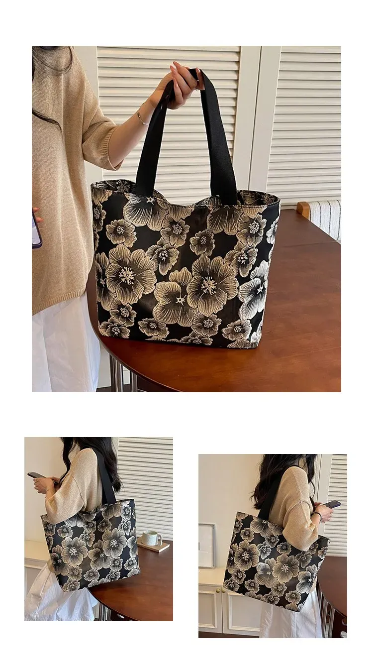 Tas Selempang Wanita Bahan PU Sintetis Motif Floral Warna Biru Bentuk Kotak Tali Grosir Import