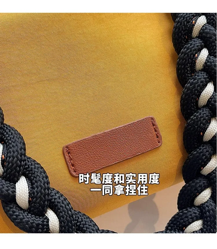 Tas Selempang Wanita Bahan PU Sintetis Polos Warna Kuning Bentuk Kotak Tali Resleting Grosir