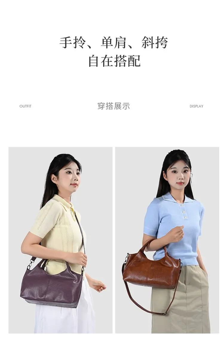 Tas Selempang Wanita Bahan PU Sintetis Polos Bentuk Kotak Tali Panjang Resleting Warna Cokelat