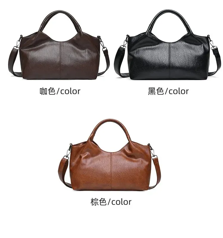 Tas Selempang Wanita Bahan PU Sintetis Polos Bentuk Kotak Tali Panjang Resleting Warna Cokelat