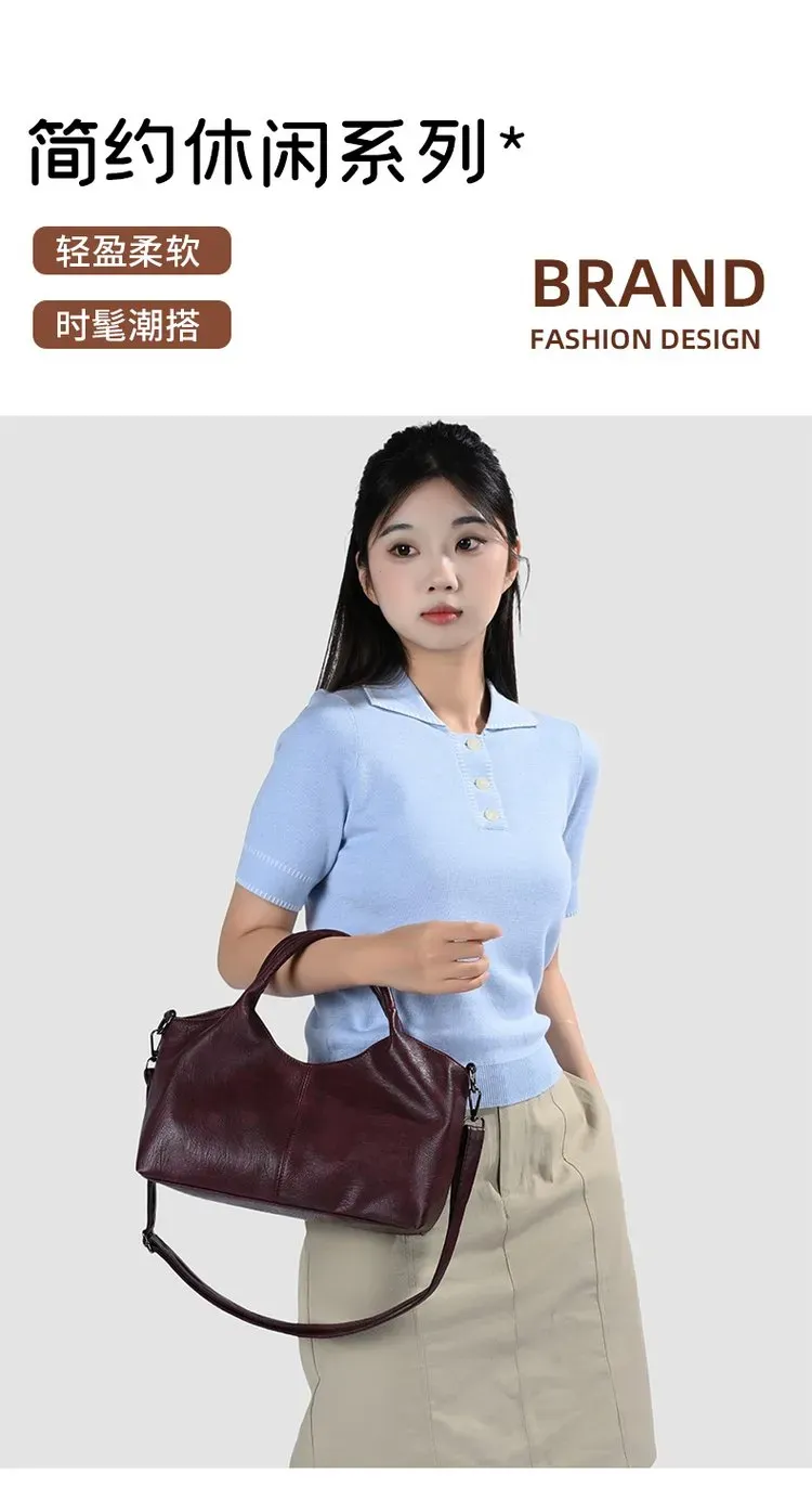 Tas Selempang Wanita Bahan PU Sintetis Polos Bentuk Kotak Tali Panjang Resleting Warna Cokelat