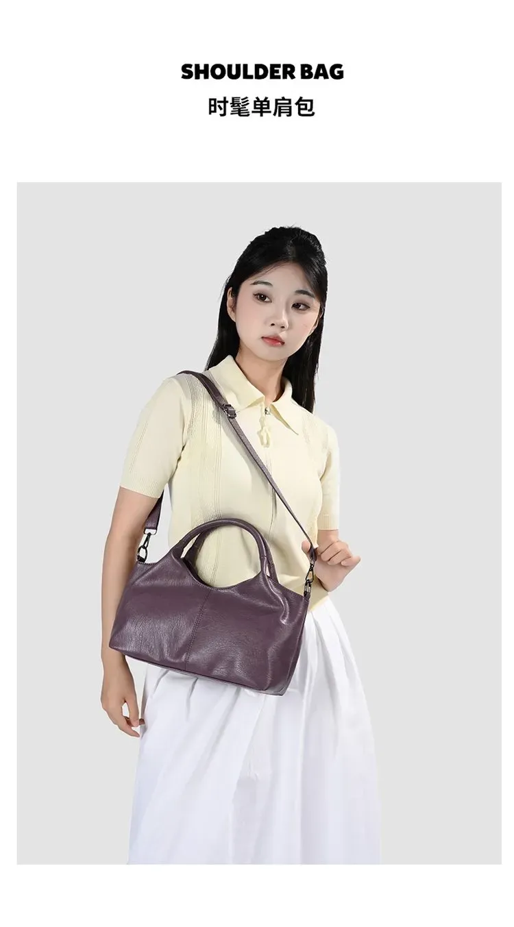 Tas Selempang Wanita Bahan PU Sintetis Polos Bentuk Kotak Tali Panjang Resleting Warna Cokelat
