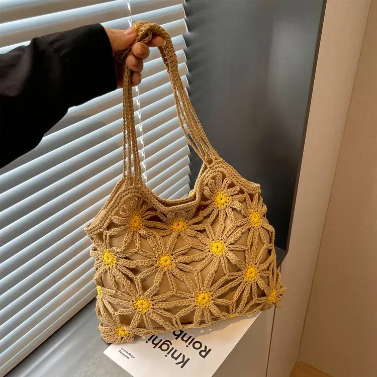 Tas Selempang Wanita Bahan PU Sintetis Tekstur Anyam Bentuk Kotak Tali Panjang Grosir Import