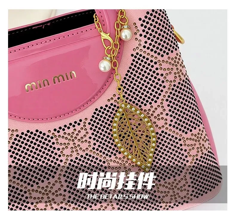 Tas Selempang Wanita Bahan PU Sintetis Polos Warna Pink Bentuk Kotak Tali Lebar Grosir Import