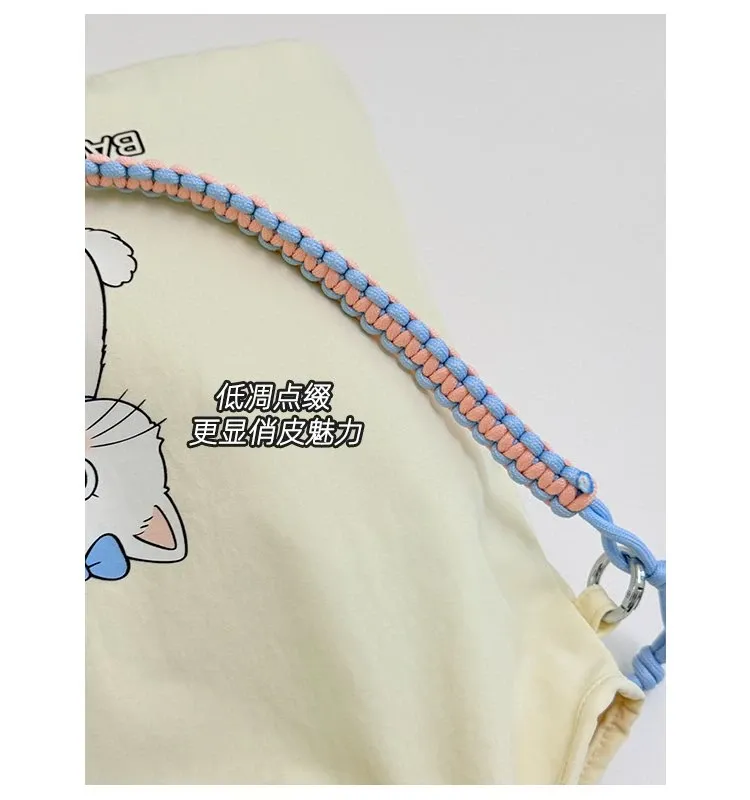 Tas Selempang Wanita Bahan PU Sintetis Polos Bentuk Kotak Tali Serut Grosir Import