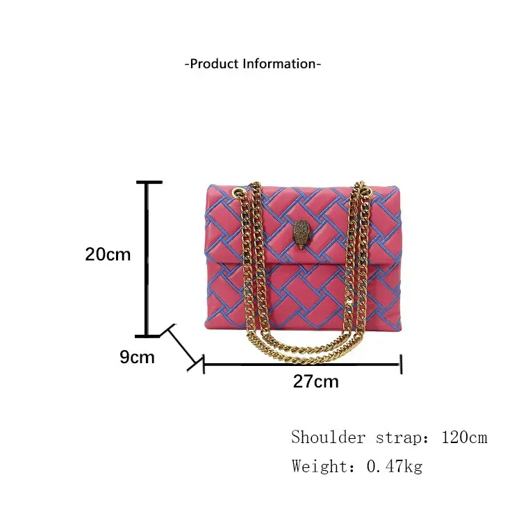 Tas Selempang Wanita Bahan PU Sintetis Motif Print Warna Pink Bentuk Kotak Tali Koleksi