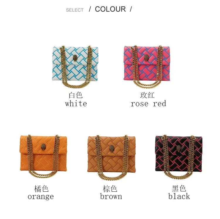 Tas Selempang Wanita Bahan PU Sintetis Motif Print Warna Pink Bentuk Kotak Tali Koleksi