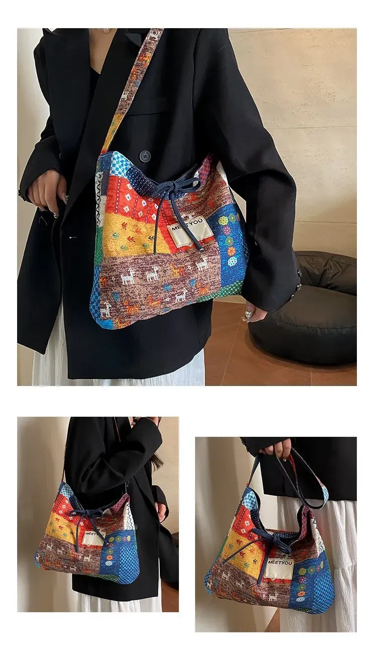Tas Selempang Wanita Bahan PU Sintetis Polos Warna Biru Bentuk Kotak Tali Serut Grosir Import