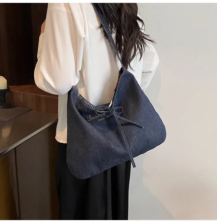 Tas Selempang Wanita Bahan PU Sintetis Polos Warna Biru Bentuk Kotak Tali Serut Grosir Import
