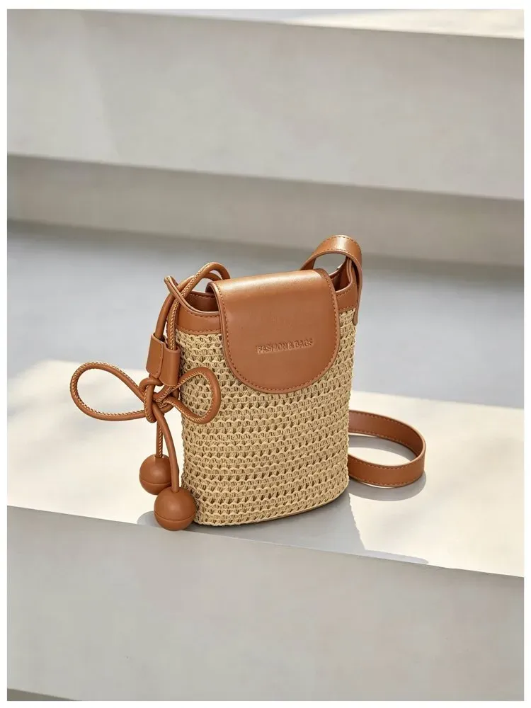 Tas Selempang Wanita Bahan PU Sintetis Motif Polkadot Bentuk Kotak Tali Panjang Resleting