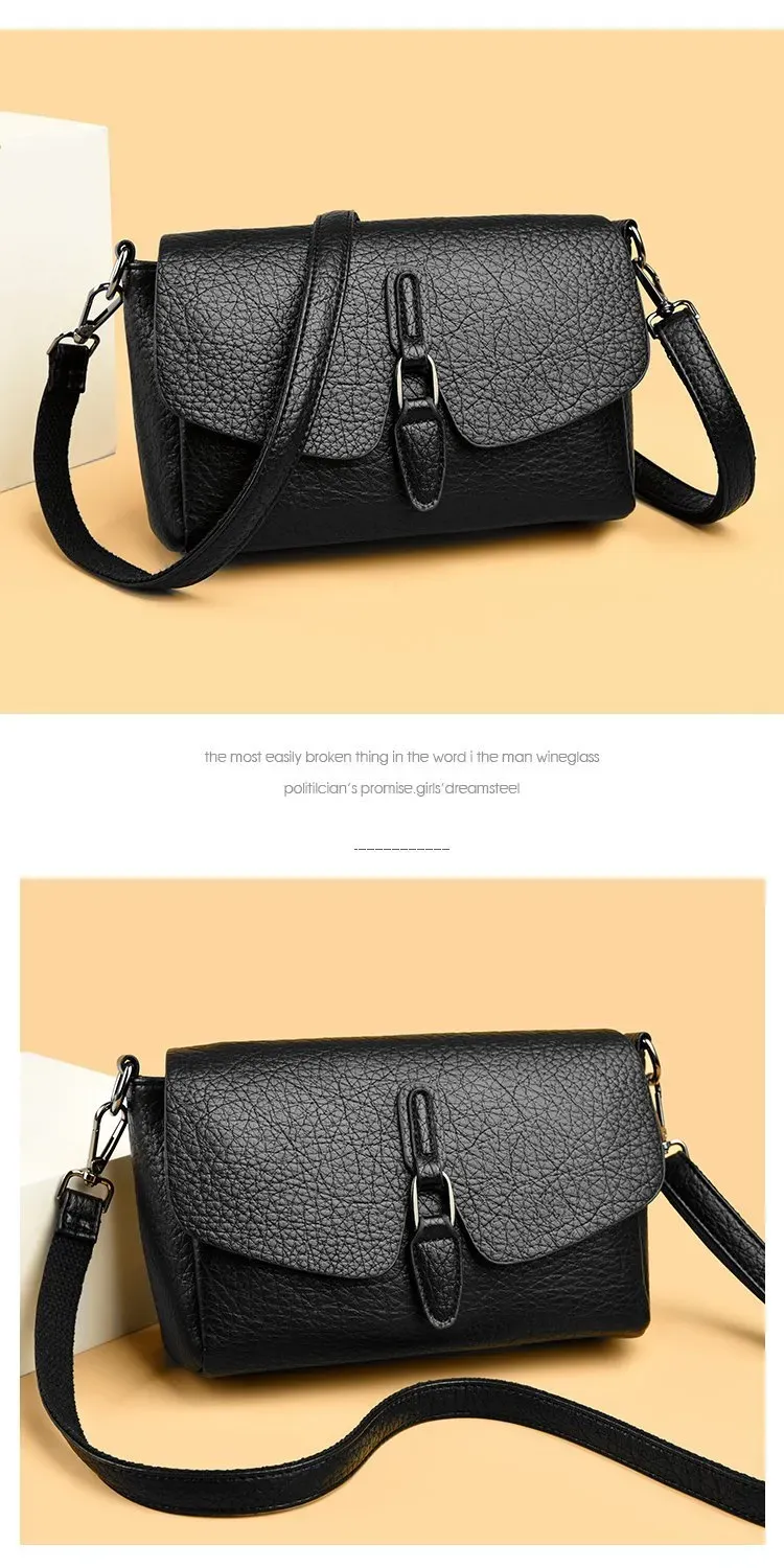 Tas Selempang Wanita Bahan PU Sintetis Tekstur Anyam Bentuk Kotak Tali Panjang Model Flap