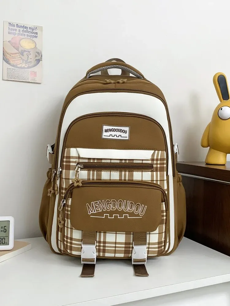 Tas Ransel Wanita Bahan Oxford Polos Warna Hitam Bentuk Kotak Tali Lebar untuk Jualan Online