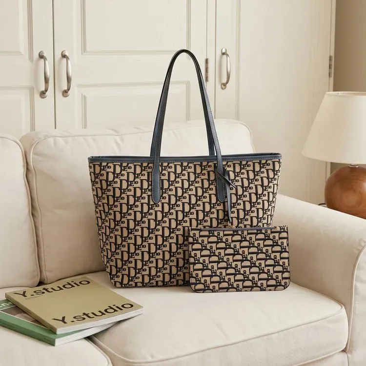 Tas Tote Wanita Bahan PU Sintetis Motif Print Warna Hitam Bentuk Kotak Tali Resleting Grosir