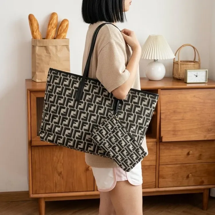 Tas Selempang Wanita Bahan PU Sintetis Motif Print Warna Hitam Bentuk Kotak Tali Warna Putih
