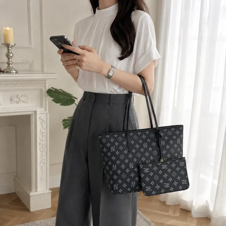 Tas Selempang Wanita Bahan PU Sintetis Motif Print Warna Putih Bentuk Kotak Tali Kapasitas