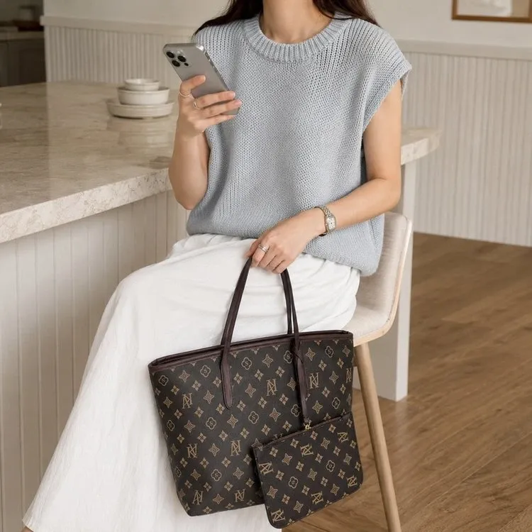 Tas Selempang Wanita Bahan PU Sintetis Motif Print Warna Putih Bentuk Kotak Tali Kapasitas