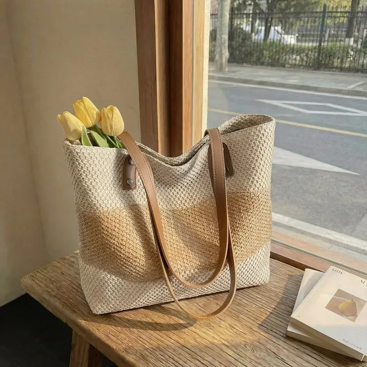 Tas Bucket Wanita Bahan PU Sintetis Motif Print Bentuk Bucket Tali Lebar Model Grosir Import