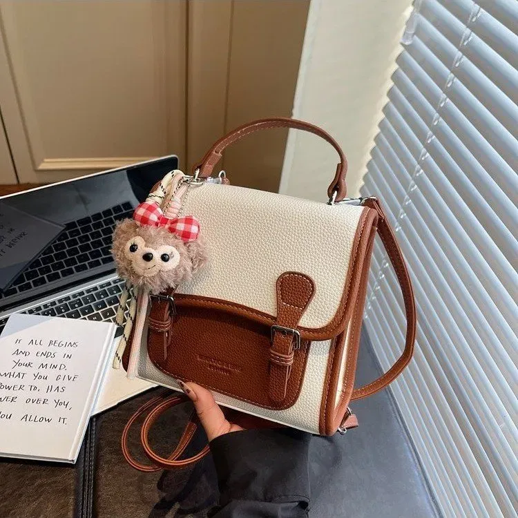 Tas Selempang Wanita Bahan PU Sintetis Motif Camouflage Warna Hijau Bentuk Kotak Grosir Import