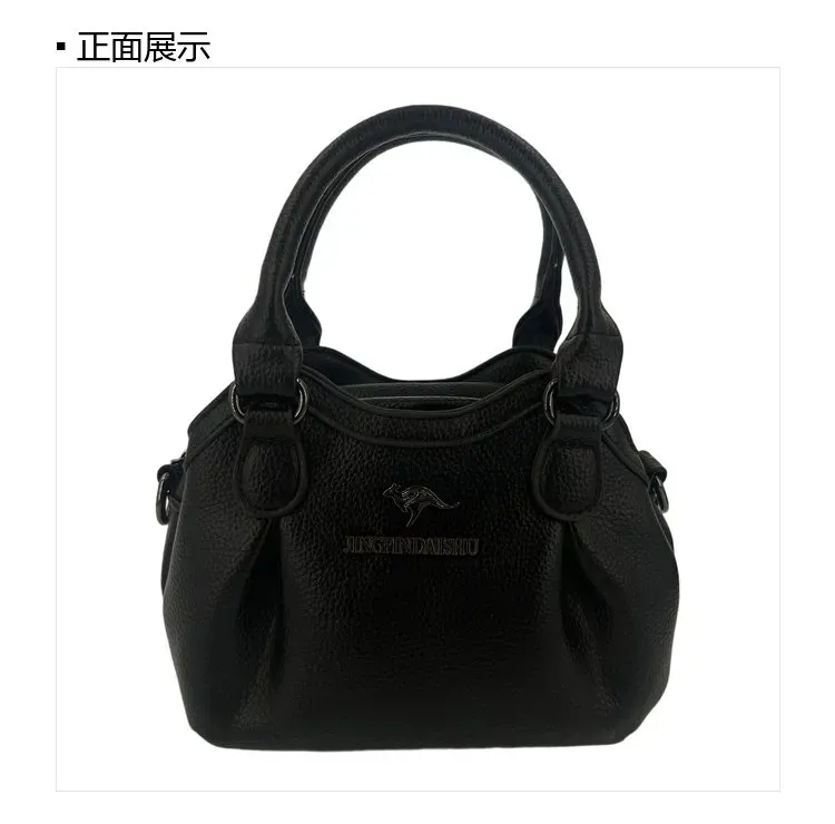 Tas Selempang Wanita Bahan PU Sintetis Polos Warna Hitam Bentuk Kotak Tali Resleting Grosir