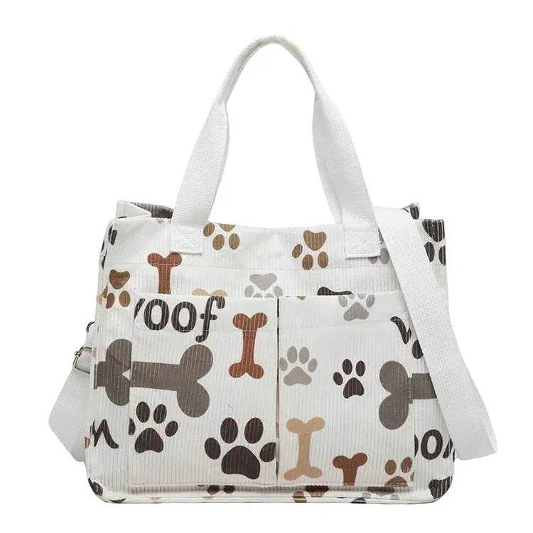 Tas Selempang Wanita Bahan PU Sintetis Motif Polkadot Warna Putih Bentuk Kotak Motif Floral