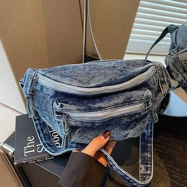 Tas Selempang Wanita Bahan PU Sintetis Polos Warna Biru Bentuk Kotak Tali Grosir Import