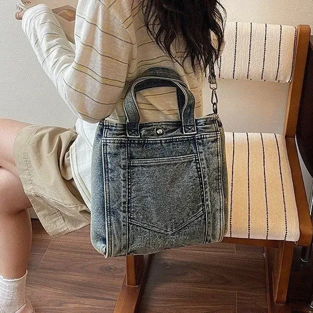 Tas Selempang Wanita Bahan PU Sintetis Polos Warna Biru Bentuk Kotak Tali Grosir Import