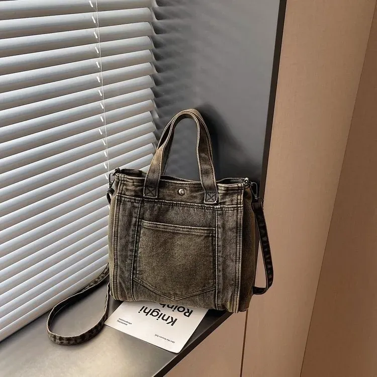Tas Selempang Wanita Bahan PU Sintetis Polos Warna Biru Bentuk Kotak Tali Grosir Import