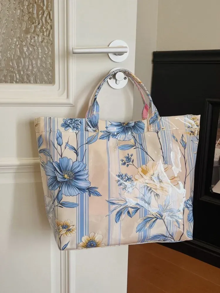 Tas Selempang Wanita Bahan PU Sintetis Motif Floral Warna Pink Bentuk Kotak Tali Pilihan kategori tas selempang grosir