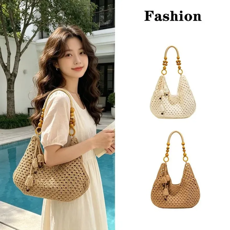 Tas Selempang Wanita Bahan PU Sintetis Polos Warna Cokelat Bentuk Crescent Tali Grosir Import