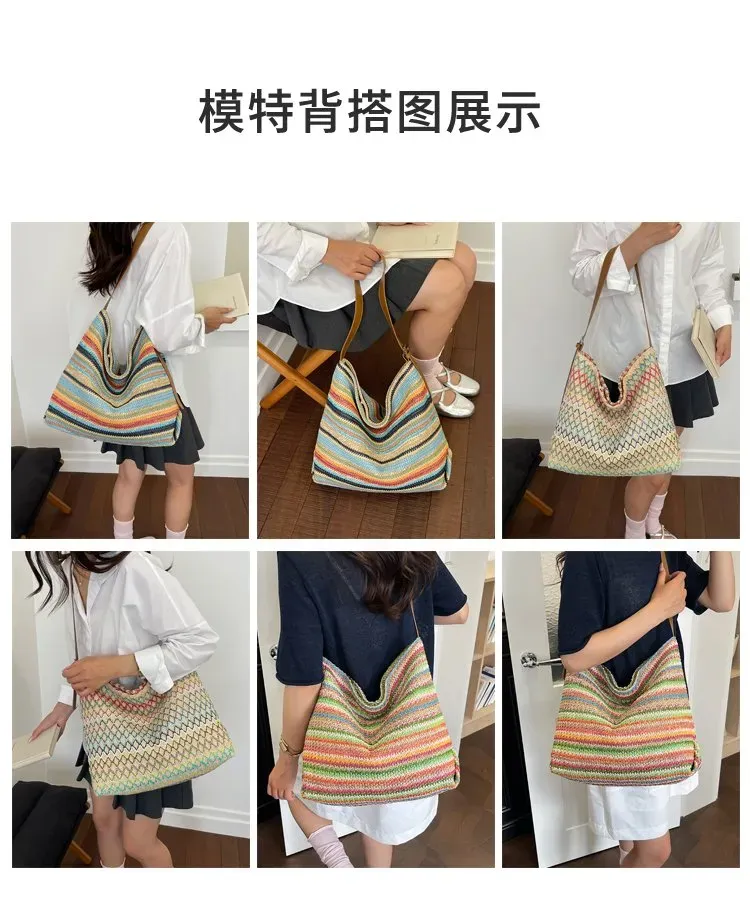 Tas Selempang Wanita Bahan PU Sintetis Motif Print Warna Pink Model Hobo Tali Grosir Import