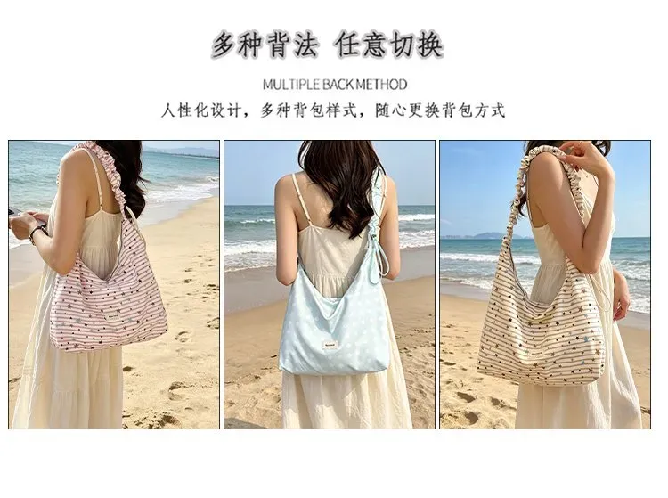 Tas Selempang Wanita Bahan PU Sintetis Motif Polkadot Warna Kuning Bentuk Grosir Import