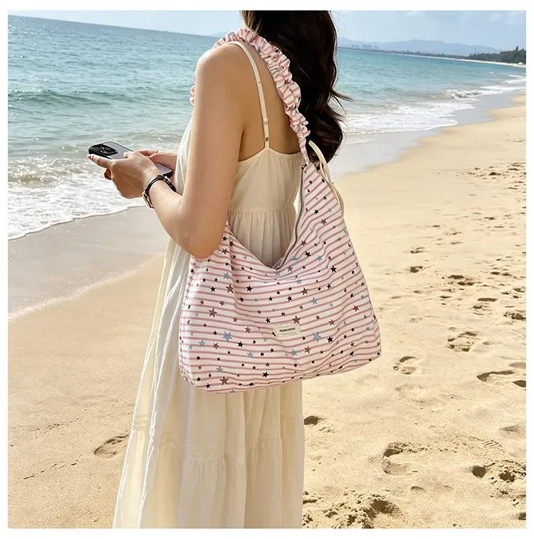 Tas Selempang Wanita Bahan PU Sintetis Motif Polkadot Warna Kuning Bentuk Grosir Import