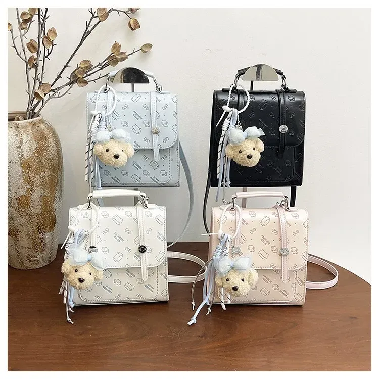 Tas Selempang Wanita Bahan PU Sintetis Motif Print Warna Hijau Bentuk Kotak Tali Grosir Import