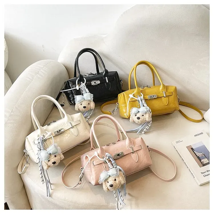 Tas Selempang Wanita Bahan PU Sintetis Motif Print Warna Hijau Bentuk Kotak Tali Grosir Import
