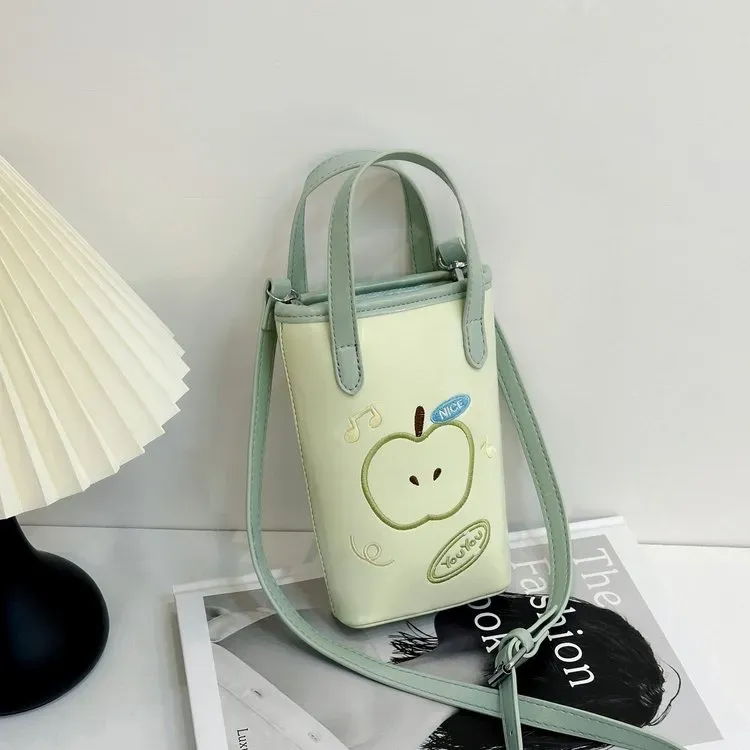 Tas Selempang Wanita Bahan PU Sintetis Motif Print Warna Hijau Bentuk Kotak Tali Grosir Import