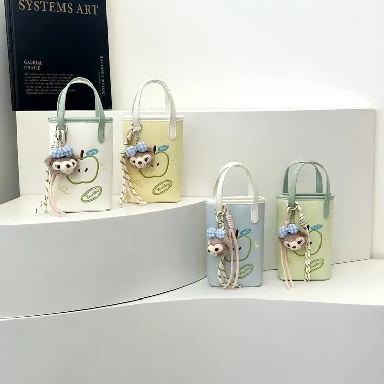 Tas Selempang Wanita Bahan PU Sintetis Motif Print Warna Hijau Bentuk Kotak Tali Grosir Import