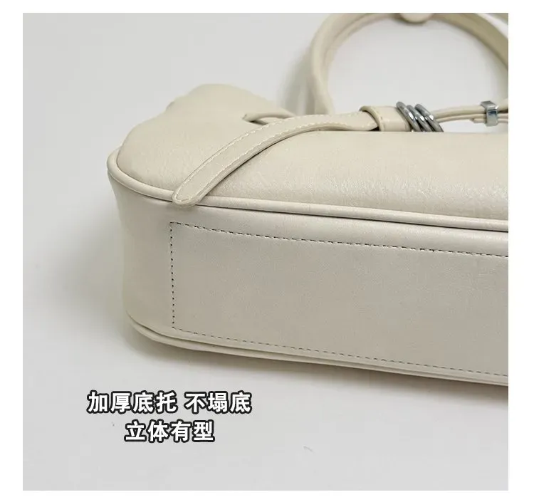 Tas Selempang Wanita Bahan PU Sintetis Polos Bentuk Kotak Tali Lebar Resleting untuk Reseller