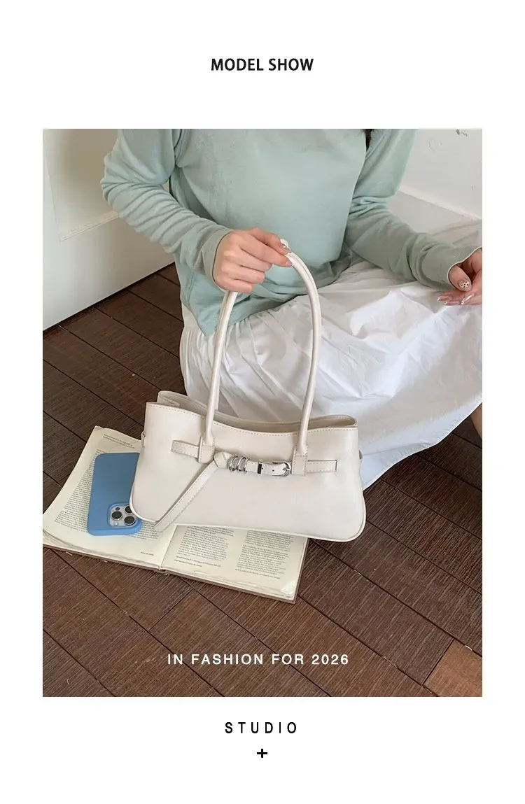 Tas Selempang Wanita Bahan PU Sintetis Polos Bentuk Kotak Tali Lebar Resleting untuk Reseller