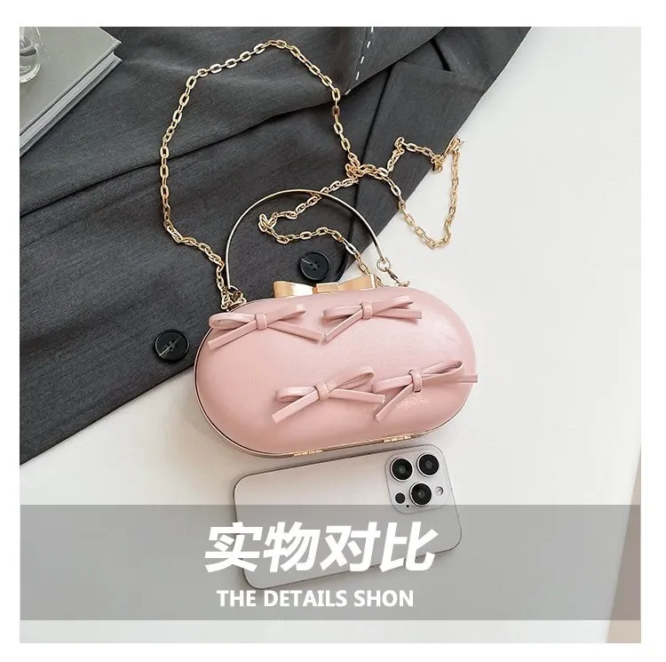 Tas Selempang Wanita Bahan PU Sintetis Polos Warna Pink Bentuk Kotak Tali untuk Reseller