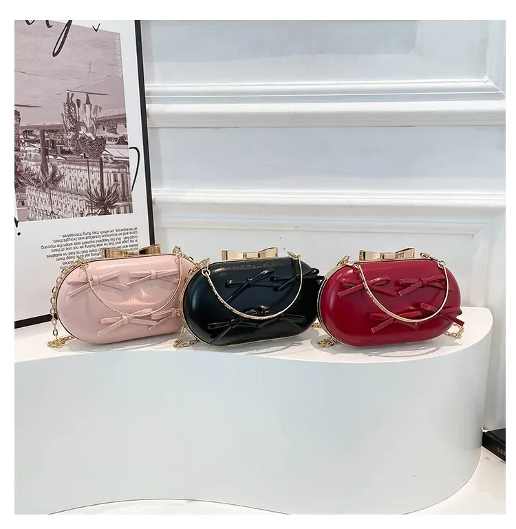 Tas Selempang Wanita Bahan PU Sintetis Polos Warna Pink Bentuk Kotak Tali untuk Reseller