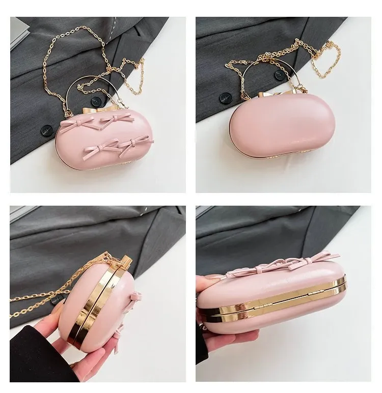 Tas Selempang Wanita Bahan PU Sintetis Polos Warna Pink Bentuk Kotak Tali untuk Reseller