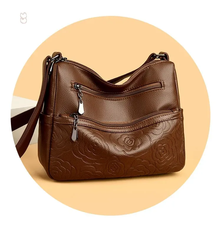 Tas Selempang Wanita Bahan PU Sintetis Motif Print Warna Merah Bentuk Kotak Tali Harga Grosir