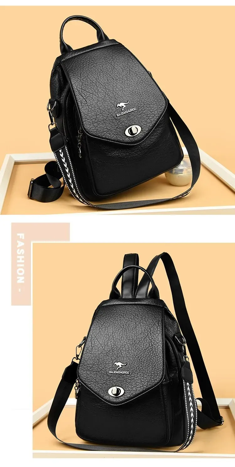 Tas Selempang Wanita Bahan PU Sintetis Polos Bentuk Kotak Tali Panjang Resleting Warna Hitam