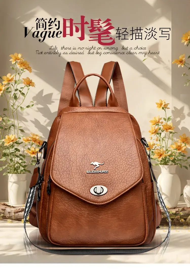 Tas Selempang Wanita Bahan PU Sintetis Polos Bentuk Kotak Tali Panjang Resleting Warna Hitam