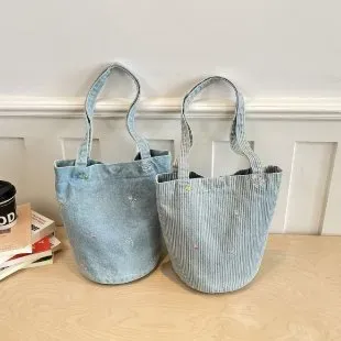 Tas Bucket Wanita Bahan PU Sintetis Polos Warna Biru Bentuk Bucket Tali Lebar Katalog Grosir