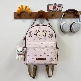 Tas Selempang Anak Bahan Kain Motif Print Warna Pink Bentuk Kotak Tali Lebar Grosir Import
