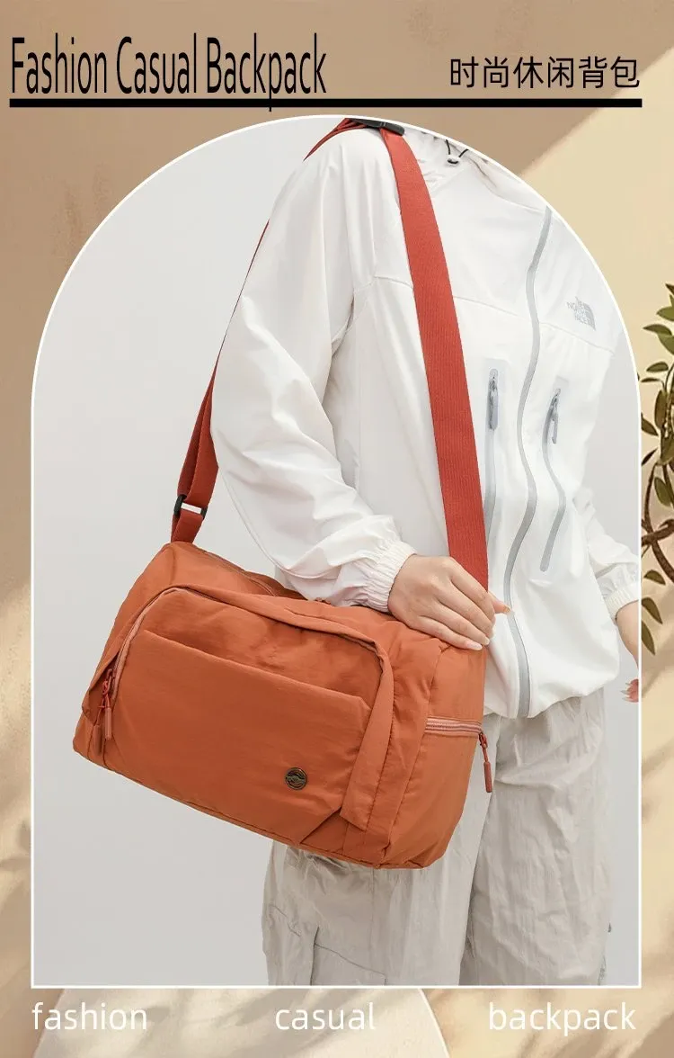 Tas Selempang Wanita Bahan Nylon Polos Bentuk Kotak Tali Lebar Resleting Grosir Import