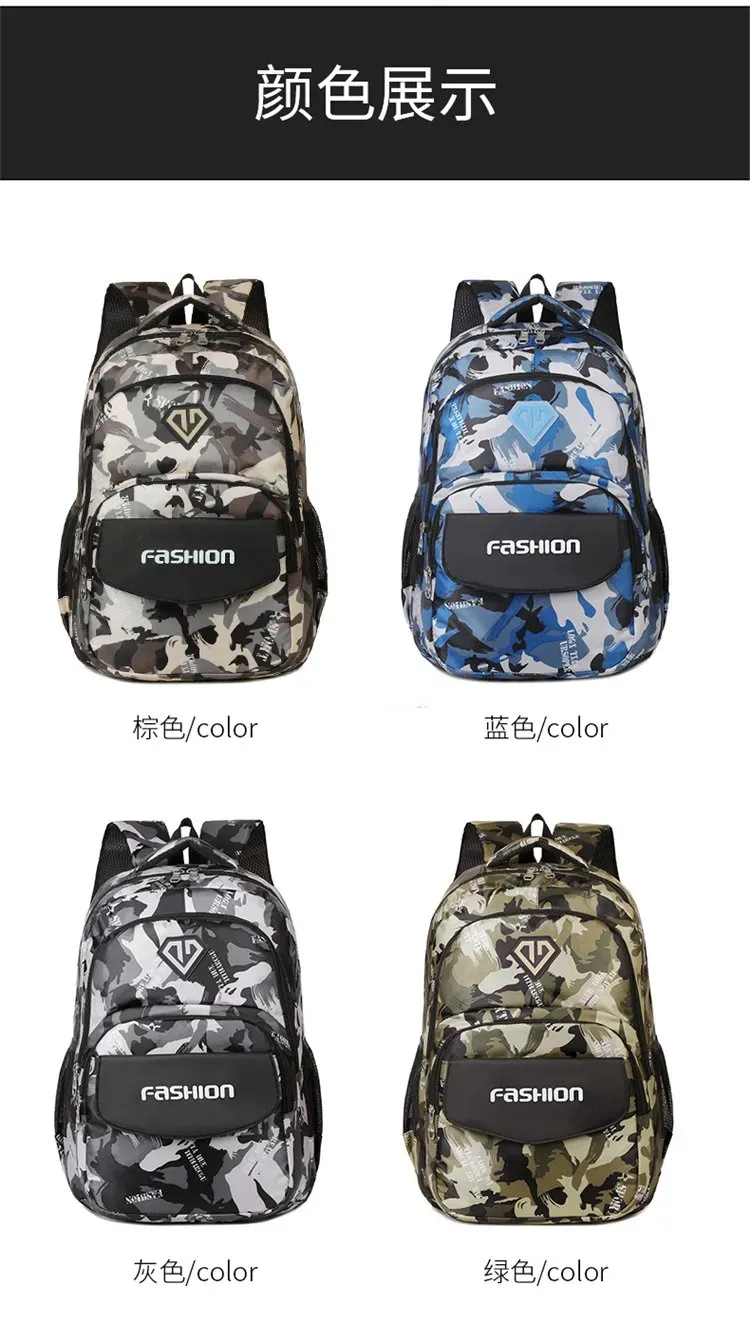 Tas Ransel Wanita Bahan Oxford Motif Print Warna Biru Bentuk Kotak Tali Lebar Pilihan Reseller
