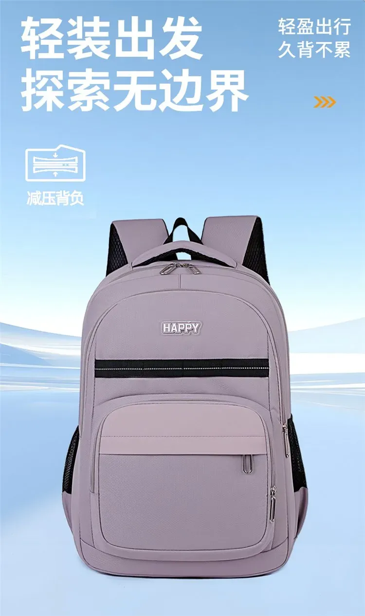 Tas Ransel Wanita Bahan Oxford Polos Warna Putih Bentuk Kotak Tali Lebar Grosir Import